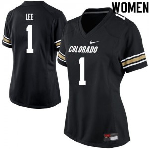 Women Colorado Buffaloes Donovan Lee #1 College Black Jerseys 732749-161