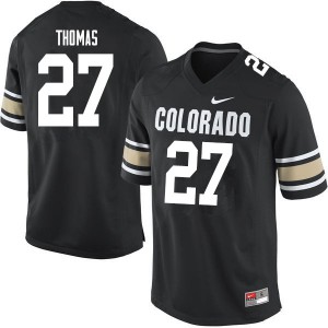 Men Colorado Buffaloes Dylan Thomas #27 Home Black NCAA Jerseys 577574-979