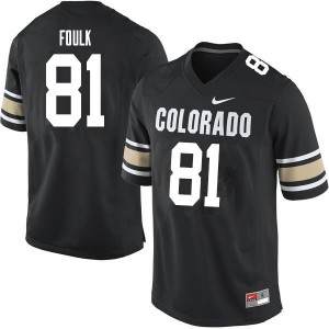 Men's Colorado Buffaloes Griffin Foulk #81 High School Home Black Jersey 828456-864