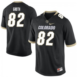 Men's Colorado Buffaloes Jake Groth #82 Black Football Jerseys 786121-497
