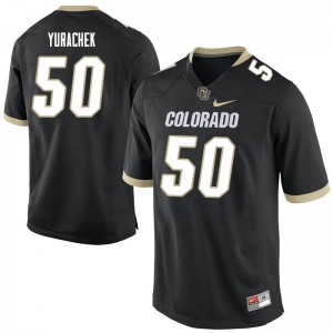 Men Colorado Buffaloes Jake Yurachek #50 Stitched Black Jerseys 736272-208