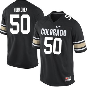 Men's Colorado Buffaloes Jake Yurachek #50 University Home Black Jersey 839369-717