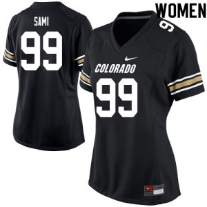 Women Colorado Buffaloes Jalen Sami #99 Alumni Black Jerseys 583958-213