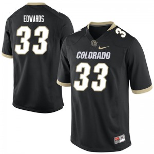 Men's Colorado Buffaloes Javier Edwards #33 University Black Jerseys 358981-367