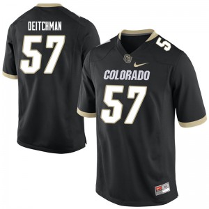 Men's Colorado Buffaloes John Deitchman #57 Embroidery Black Jerseys 658845-282