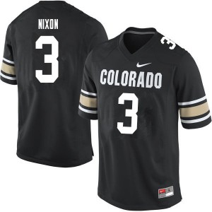 Men Colorado Buffaloes K.D. Nixon #3 Football Home Black Jerseys 475282-221
