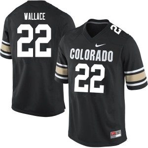 Mens Colorado Buffaloes L.J. Wallace #22 Player Home Black Jersey 763884-647