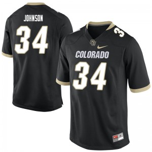 Mens Colorado Buffaloes Mustafa Johnson #34 Black University Jerseys 667114-364