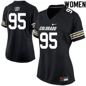 Womens Colorado Buffaloes Sam Loy #95 Black Football Jerseys 543913-807