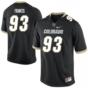 Men's Colorado Buffaloes Tyler Francis #93 Football Black Jerseys 312154-764