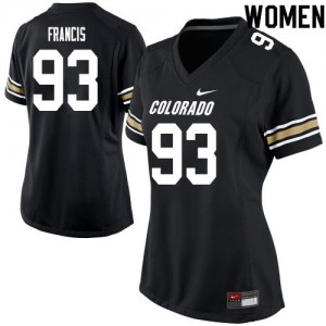 Womens Colorado Buffaloes Tyler Francis #93 College Black Jersey 511568-390