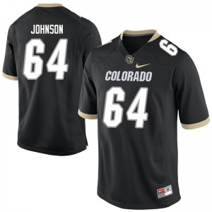 Men's Colorado Buffaloes Austin Johnson #64 Stitched Black Jersey 391548-209