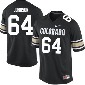 Men Colorado Buffaloes Austin Johnson #64 Football Home Black Jersey 579666-422