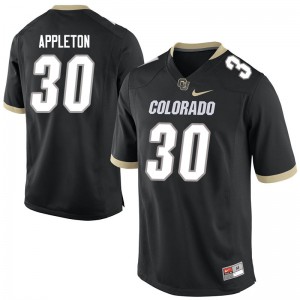 Men Colorado Buffaloes Curtis Appleton #30 Black Embroidery Jersey 340783-870