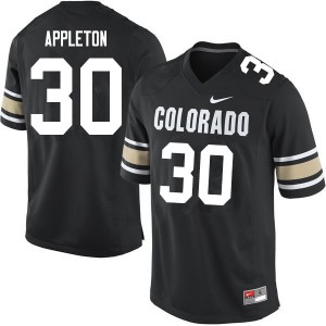Men Colorado Buffaloes Curtis Appleton #30 Alumni Home Black Jerseys 384844-402