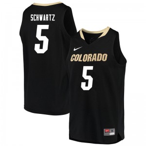 Mens Colorado Buffaloes D'Shawn Schwartz #5 Stitched Black Jerseys 459402-466