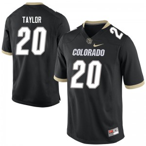 Mens Colorado Buffaloes Davion Taylor #20 NCAA Black Jerseys 768581-215