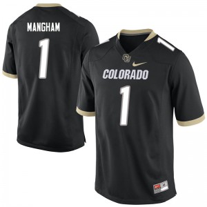 Men's Colorado Buffaloes Jaren Mangham #1 Stitched Black Jerseys 123617-604