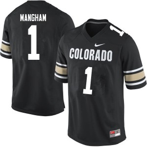 Mens Colorado Buffaloes Jaren Mangham #1 Home Black Official Jerseys 951258-960