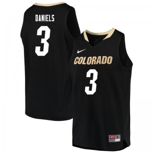 Men's Colorado Buffaloes Maddox Daniels #3 Embroidery Black Jerseys 716891-745