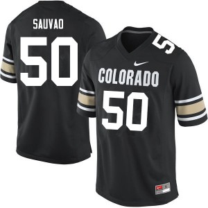Men Colorado Buffaloes Va'atofu Sauvao #50 University Home Black Jerseys 760817-835