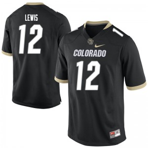 Mens Colorado Buffaloes Brendon Lewis #12 Black Alumni Jerseys 837953-859
