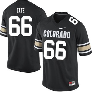 Men's Colorado Buffaloes Dominick Cate #66 Stitched Home Black Jerseys 213464-715