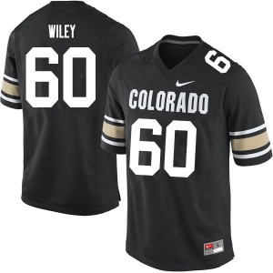 Mens Colorado Buffaloes Jake Wiley #60 College Home Black Jersey 209632-240