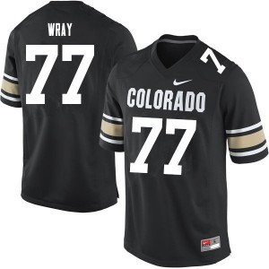 Men's Colorado Buffaloes Jake Wray #77 Home Black Official Jerseys 276847-919