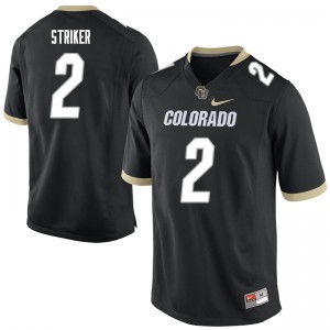 Mens Colorado Buffaloes Jaylen Striker #2 Black Embroidery Jerseys 997691-804