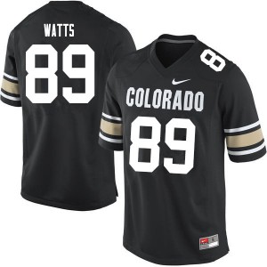 Mens Colorado Buffaloes Josh Watts #89 Stitched Home Black Jersey 200264-382