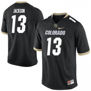 Men Colorado Buffaloes Justin Jackson #13 Stitched Black Jerseys 799927-476