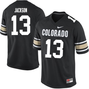 Mens Colorado Buffaloes Justin Jackson #13 Stitch Home Black Jerseys 710569-619