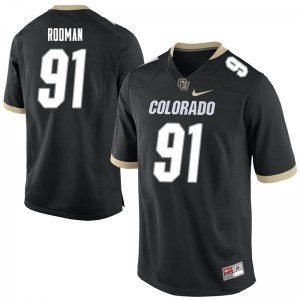 Men Colorado Buffaloes Na'im Rodman #91 Football Black Jerseys 486107-823