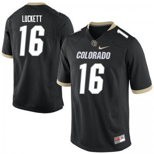 Men Colorado Buffaloes Tarik Luckett #16 Black Stitched Jersey 493648-407