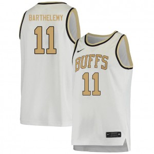 Men's Colorado Buffaloes Keeshawn Barthelemy #11 Embroidery White Jersey 298309-318