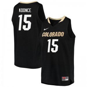 Mens Colorado Buffaloes Owen Koonce #15 Official Black Jerseys 241932-801