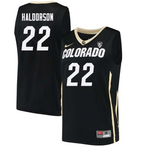 Men Colorado Buffaloes Burdette Haldorson #22 High School Black Jerseys 385308-779