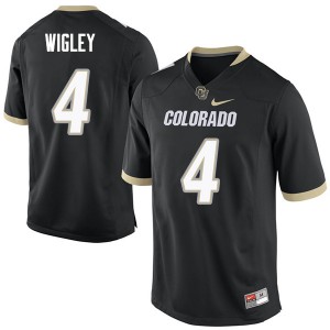 Men's Colorado Buffaloes Dante Wigley #4 Black NCAA Jerseys 844389-390