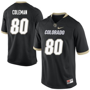 Men's Colorado Buffaloes Derek Coleman #80 Black Official Jerseys 468268-392