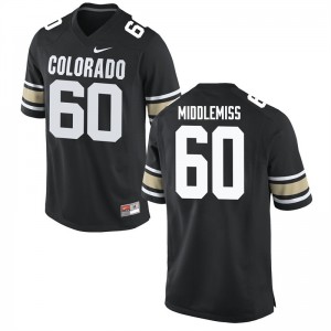 Mens Colorado Buffaloes Dillon Middlemiss #60 Home Black Stitched Jerseys 268585-193
