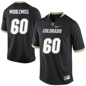 Men's Colorado Buffaloes Dillon Middlemiss #60 Black Official Jersey 651295-714
