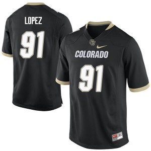 Men's Colorado Buffaloes Eddy Lopez #91 Black Alumni Jersey 950082-886
