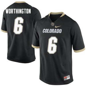 Men's Colorado Buffaloes Evan Worthington #6 Black Alumni Jerseys 178353-853