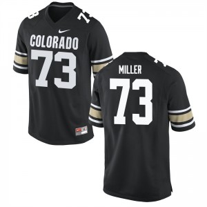 Men Colorado Buffaloes Isaac Miller #73 Stitched Home Black Jersey 122676-550