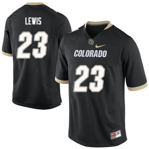 Men's Colorado Buffaloes Isaiah Lewis #23 Embroidery Black Jerseys 412681-370