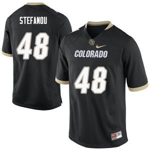 Men's Colorado Buffaloes James Stefanou #48 Black University Jerseys 359071-817