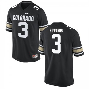 Men's Colorado Buffaloes Javier Edwards #3 Stitched Home Black Jerseys 805344-350
