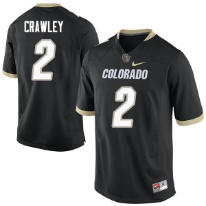 Men's Colorado Buffaloes Ken Crawley #2 College Black Jerseys 609372-896