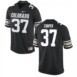 Mens Colorado Buffaloes Lucas Cooper #37 Football Home Black Jersey 445195-203